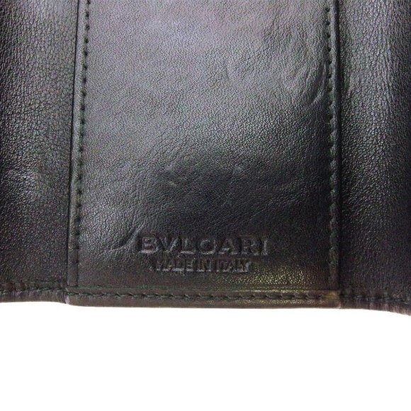 BVLGARI Key Case Herringbone Coating Canvas x Leather Authentic - Picture 8 of 11